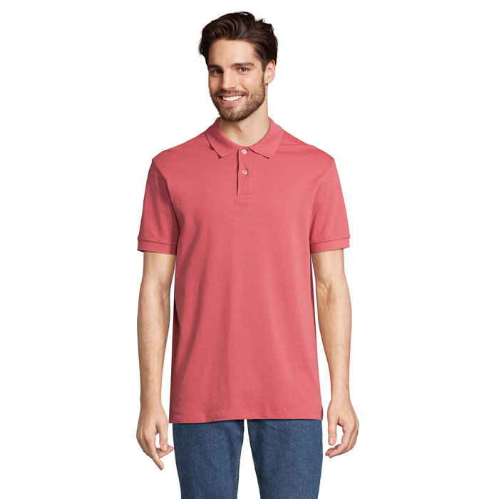 Polo Homme à personnaliser coton PACIFIC Folk pink twin